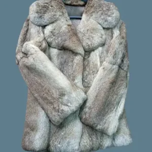 Luxury Women's Faux Fur Winter Coat with Wide Collar